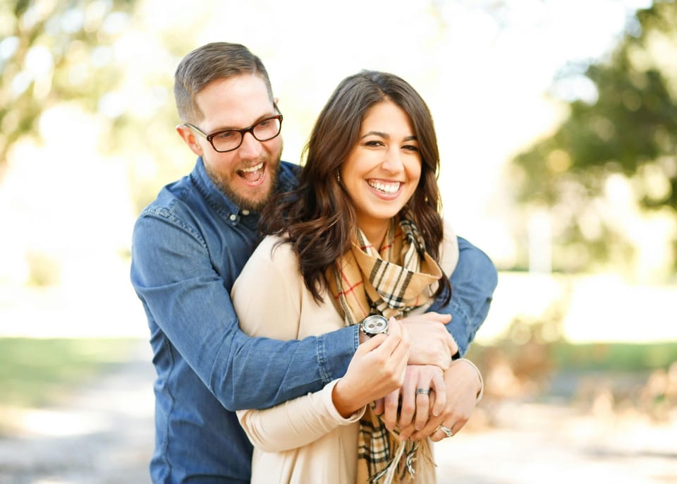 Couple in good mood